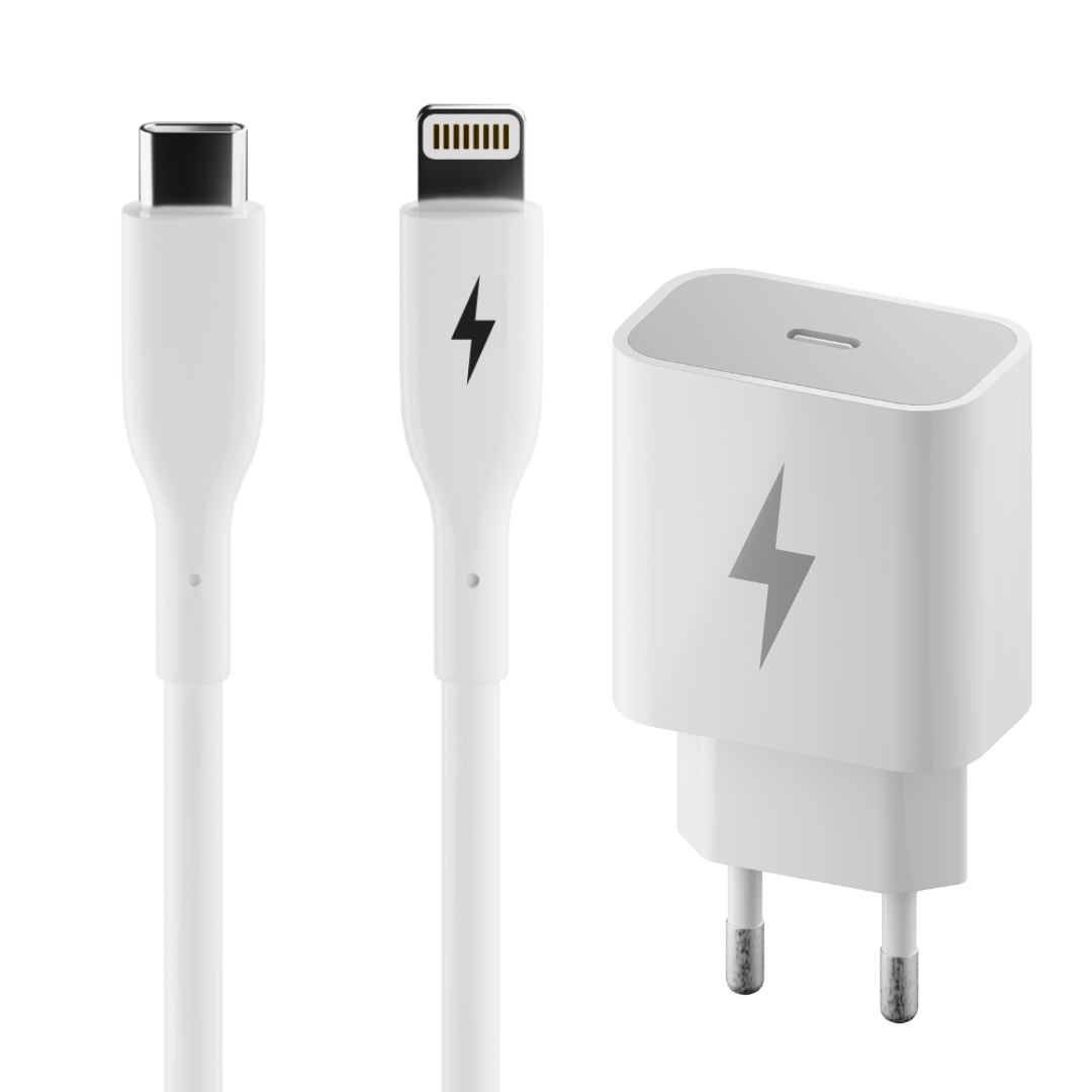 Pakkerabatt (Lightning kabel og 20W hurtiglader)